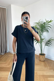 Grecy Füme Modal Pantolon Tişört Takım