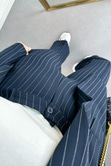 Lacivert Çizgili Premium Blazer Pantolon Takım