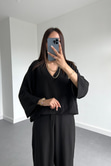 Oysho Model Siyah Keten Takım