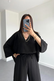 Oysho Model Siyah Keten Takım