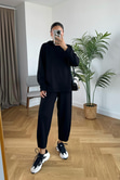 Storm Siyah Modal Sweatshirt Pantolon Takım