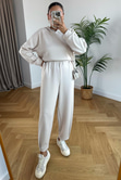 Storm Taş Modal Sweatshirt Pantolon Takım