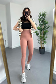 Oysho Gül Kurusu Dikişli Toparlayıcı Fit Tayt