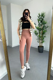 Oysho Gül Kurusu Dikişli Toparlayıcı Fit Tayt