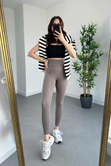 Oysho Haki Dikişli Toparlayıcı Fit Tayt