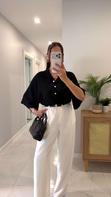 Tehla Siyah Polo Yaka Triko