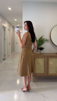 Terra Camel Soft Denim Kemerli Elbise