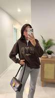 Tiessa Kahve NYC Baskılı Sweat
