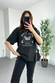 Antrasit Full Time Baskılı Tişört