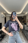 Antrasit Rolling Stones Tişört