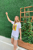 Beyaz Flower Tişört