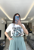 Beyaz Nirvana Baskılı Tişört