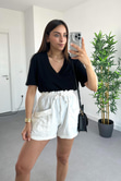 MD Siyah V Yaka Basic Tişört