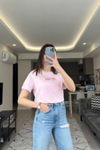 Pembe Salty Waves Tişört