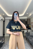 Siyah Gold Baskılı Tişört