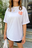 Turuncu Baskılı Oversize T-Shirt