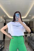 ZR T Kol Yazı İşlemeli Tişört
