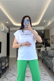 ZR T Kol Yazı İşlemeli Tişört