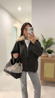 Tita Antrasit Kürk Yaka Ceket