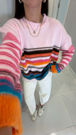 Titta Pembe Çizgili Triko