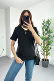 MD Siyah Yaka Detaylı Basic Tişört
