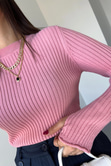 Nakd Pembe Bisiklet Yaka Triko Kazak