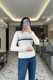 Pembe Çizgili Triko