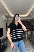 Siyah Fermuarlı Süveter