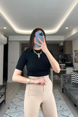 Siyah Pencere Detaylı Triko