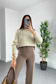 Woxe Taş Bisiklet Yaka Basic Triko