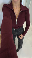 Ursa Bordo Fermuarlı Polo Yaka Bluz