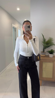 Ursa Ekru Fermuarlı Polo Yaka Bluz