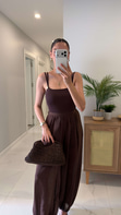 Urta Kahve Toka Detaylı Bodysuit