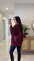Valeria Bordo Oversize Basic Sweatshirt