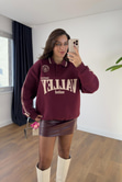 Valley Bordo Ekru Yazı Detaylı Polo Yaka Sweatshirt