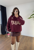 Valley Bordo Ekru Yazı Detaylı Polo Yaka Sweatshirt