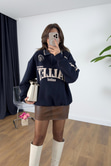 Valley Lacivert Ekru Yazı Detaylı Polo Yaka Sweatshirt