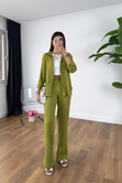Venikka Olive Gömlek Pantolon Takım