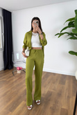 Venikka Olive Gömlek Pantolon Takım