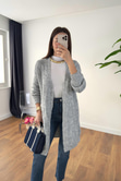 Vilveda Gri Oversize Triko Hırka