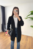 Vilveda Siyah Oversize Triko Hırka