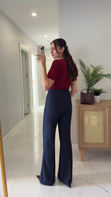 Viotta Dark Blue Ön Cep Detaylı Pantolon