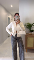 Visra Krem Fermuarlı Hırka