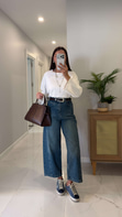 Widoste Mavi Yeşil Tint Barrel Jean