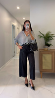 Widoste Siyah Barrel Jean