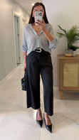 Widoste Siyah Barrel Jean