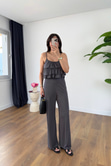 Wish Antrasit Askı Ayarlanabilir Bluz Pantolon Takım