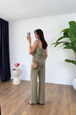 Wish Olive Askı Ayarlanabilir Bluz Pantolon Takım