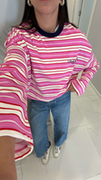 Yefra Pembe Çizgili Sweat