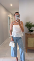 Yongs Ekru İşleme Detaylı Askılı Bluz